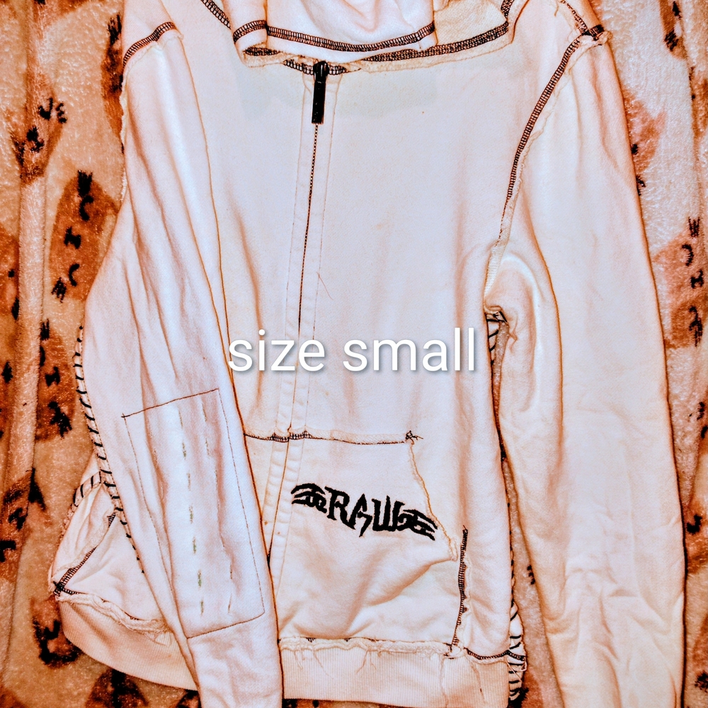 White Women's Zip Hoodie Jacket - Size Small